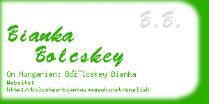 bianka bolcskey business card